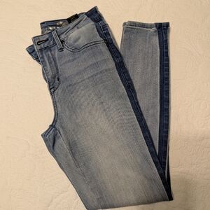 7 For All Mankind Light Blue Skinny Jeans with Dark Blue Side Stripe